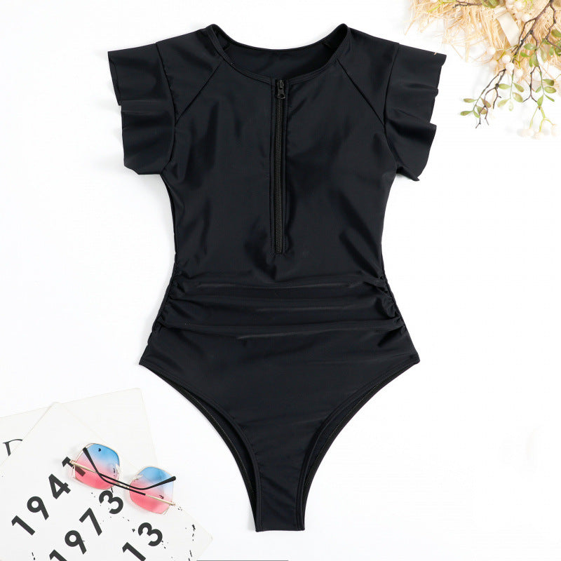 Maillot de bain une pièce Berg-Feldt pour femme, motif floral et fermeture éclair