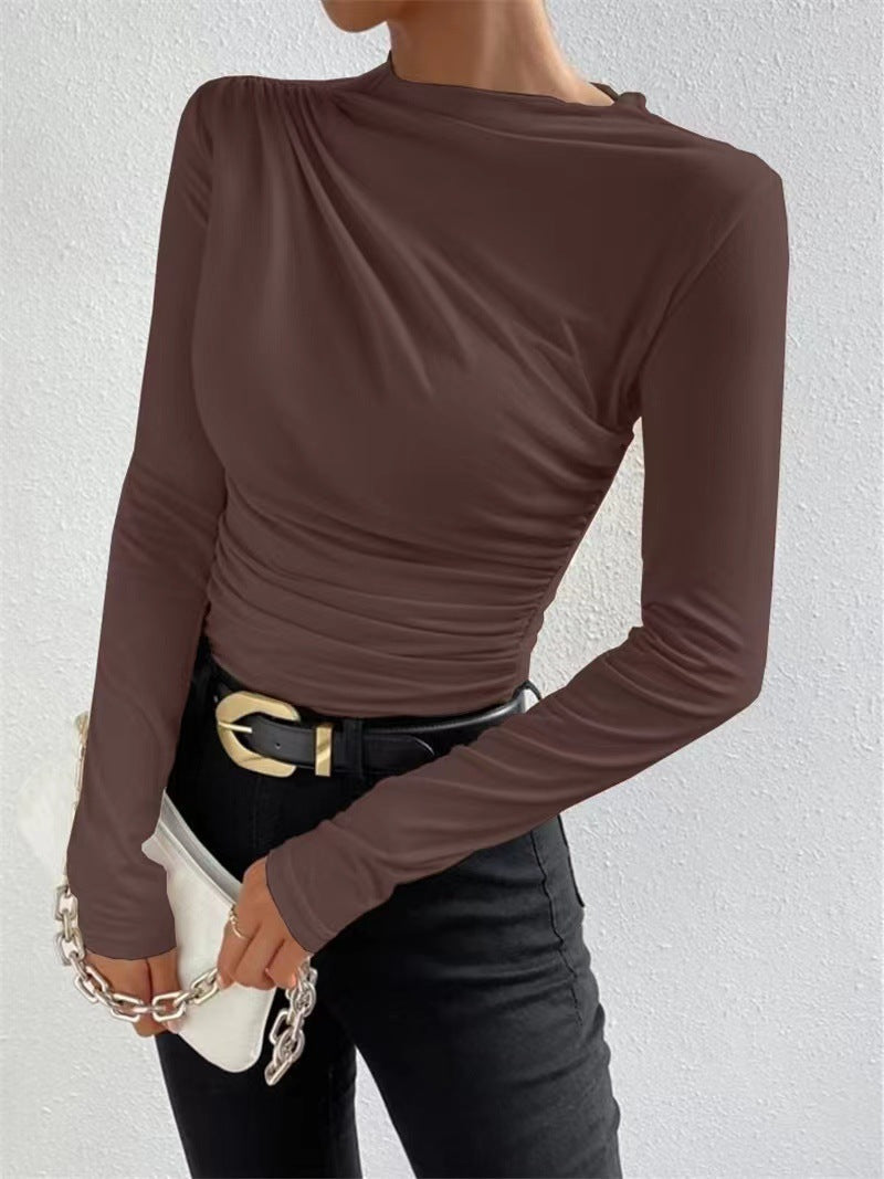 Stylisches Damen-Langarmshirt mit Raffungen und modischem Ausschnitt von berg-feldt