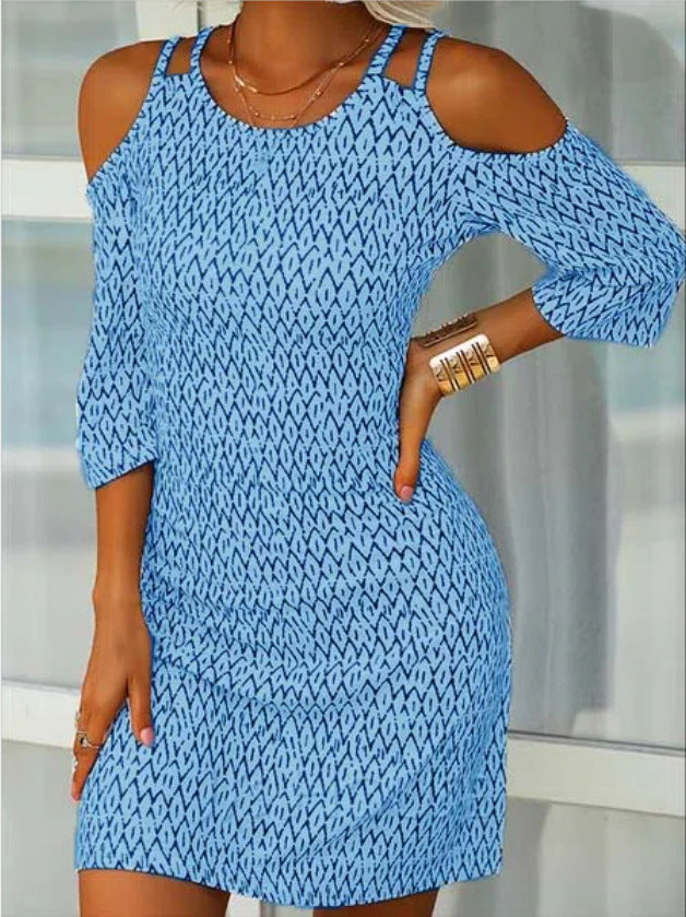 Robe pour femme Berg-Feldt avec coupe Bardot et motif géométrique