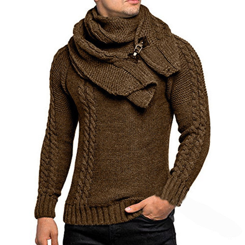 Herren Strickpullover mit integriertem Schal Berg-Feldt