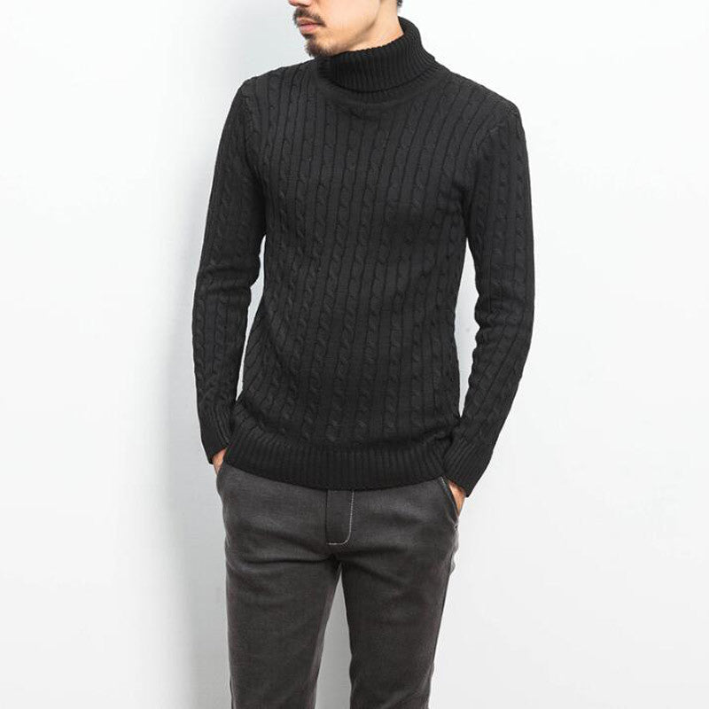 Herren komfortabler Rollkragenpullover mit Zopfmuster Berg-Feldt