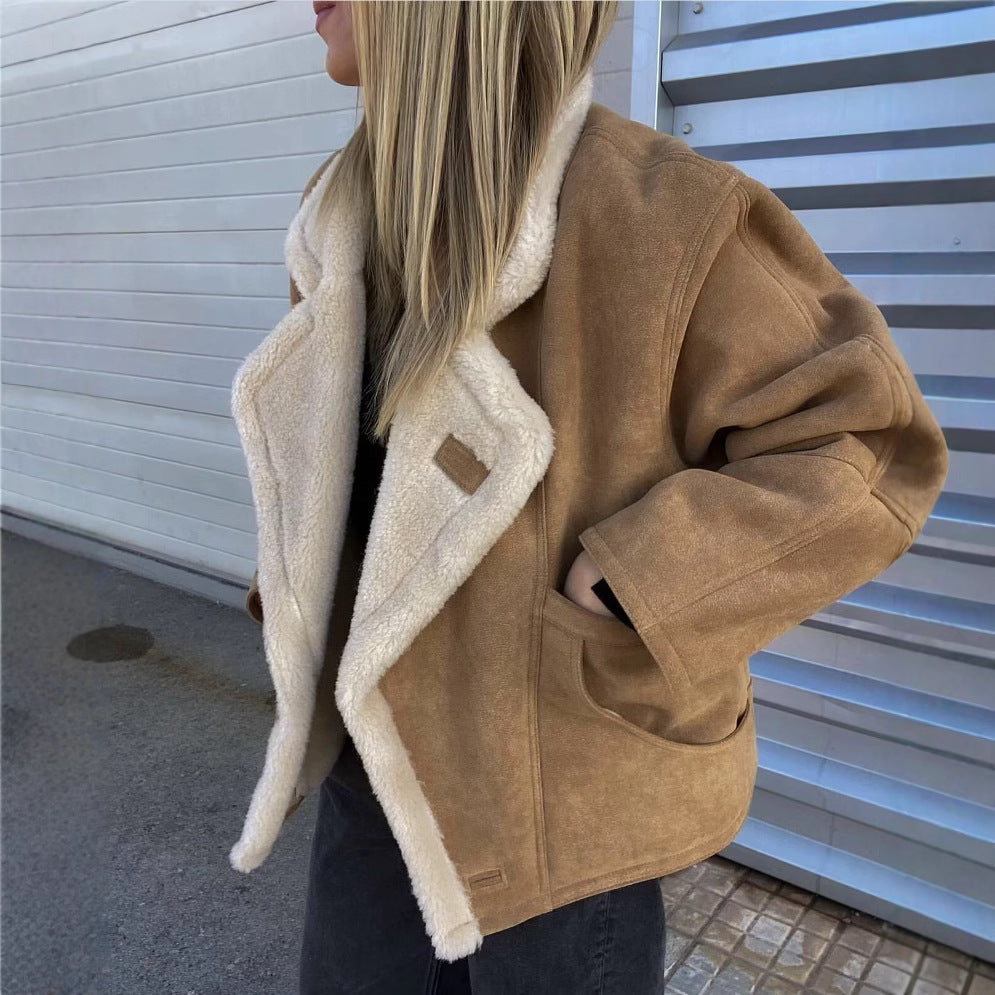 Damen Oversized-Winterjacke mit Plüsch Berg-Feldt