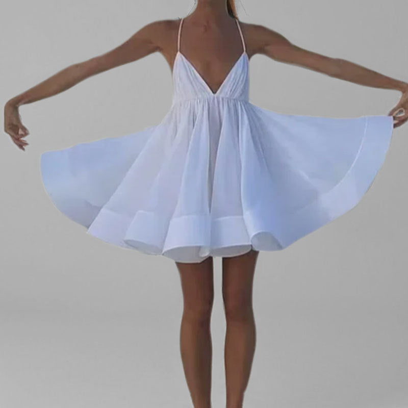 Robe d'été berg-feldt pour femme, col V profond à bretelles