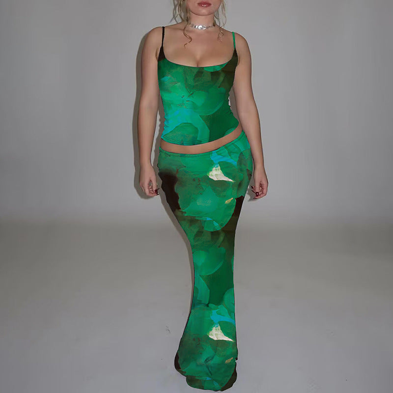 Robe longue ajustée pour femme avec imprimé aquarelle unique de berg-feldt