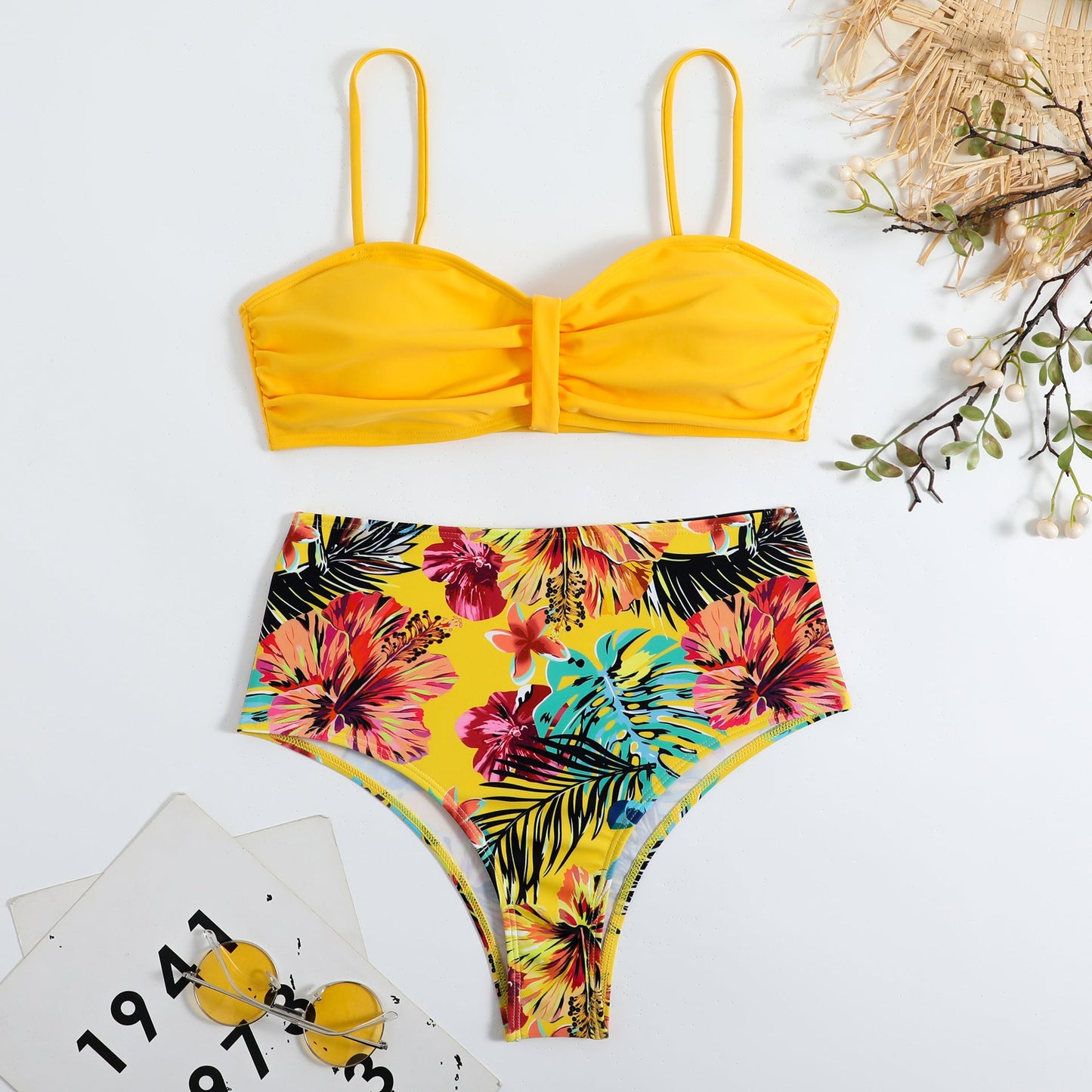 Ensemble bikini fleuri taille haute pour femme berg-feldt1750243172