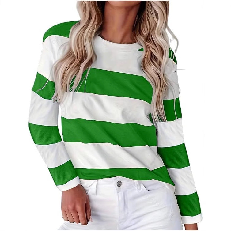 Damen-T-shirt à manches longues décontracté et rayé Berg-Feldt