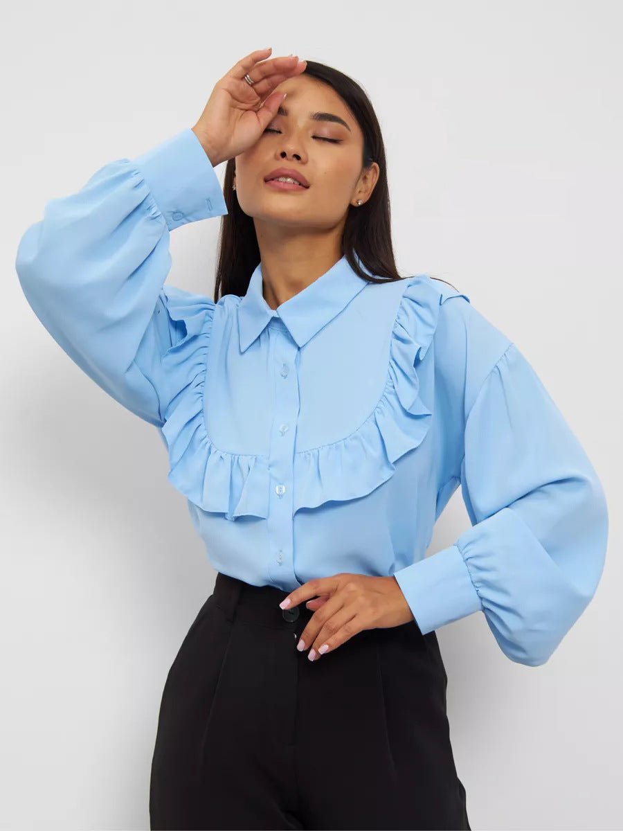 Elegantes Blusenshirt für Damen aus weicher Baumwolle mit Rüschen von berg-feldt
