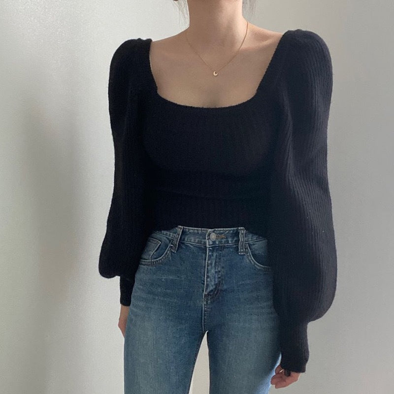Pull fin pour femmes avec encolure carrée moderne et manches larges Berg-Feldt