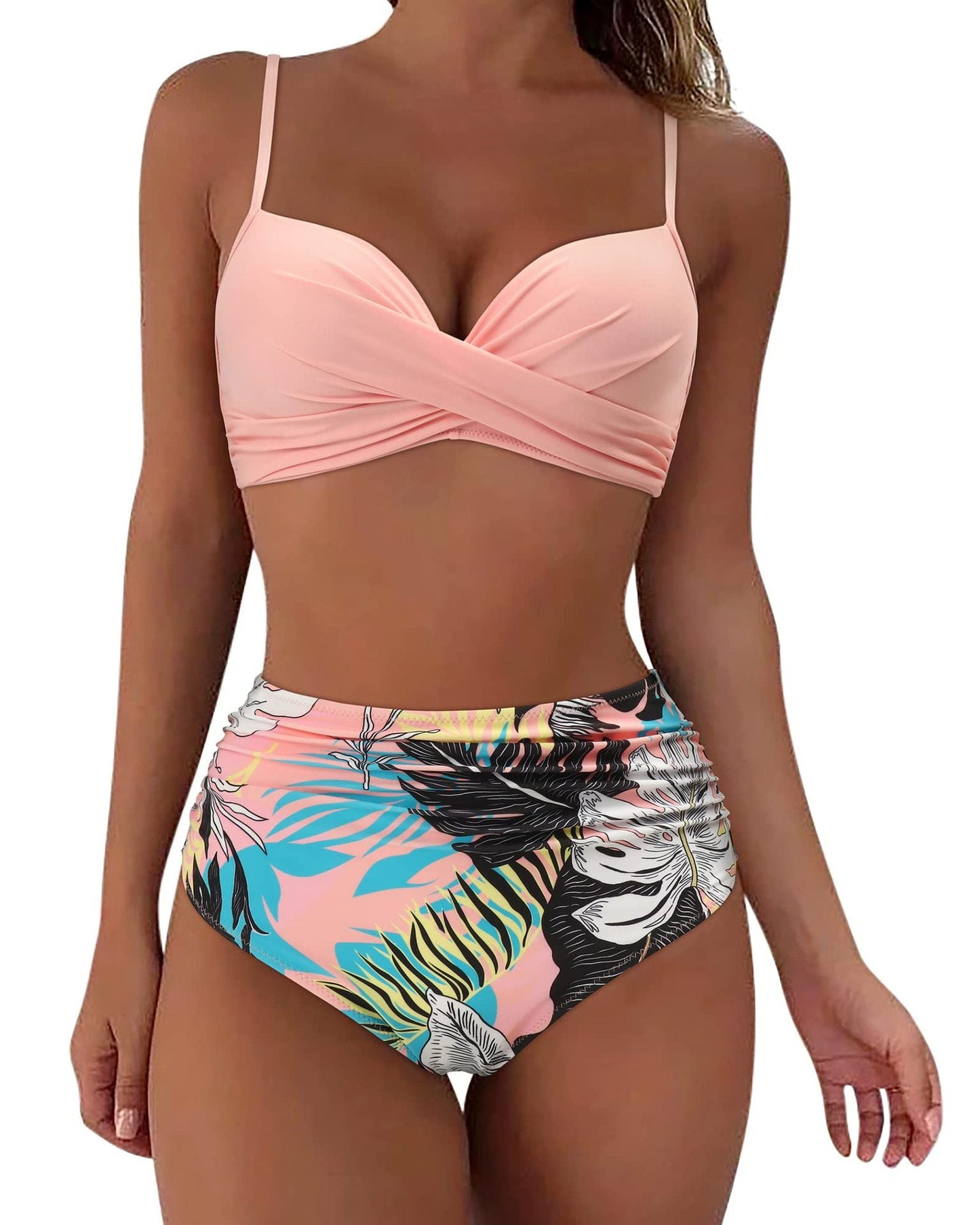 Maillot de bain deux pièces torsadé taille haute Berg-Feldt pour femme