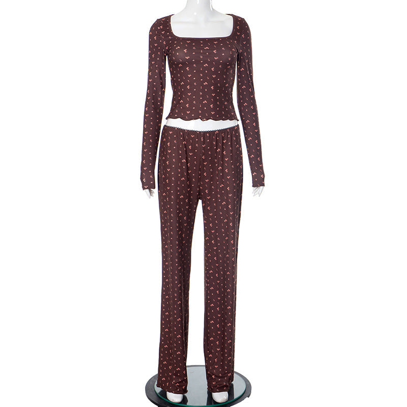 Loungewear-Set für Damen mit Wellen-Saum, Langarm von berg-feldt