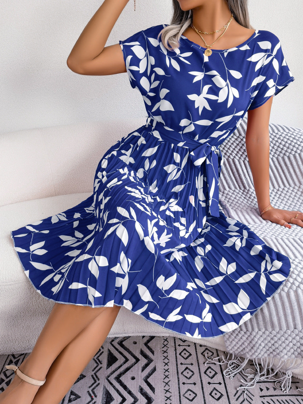 Robe plissée à imprimé floral berg-feldt pour femme