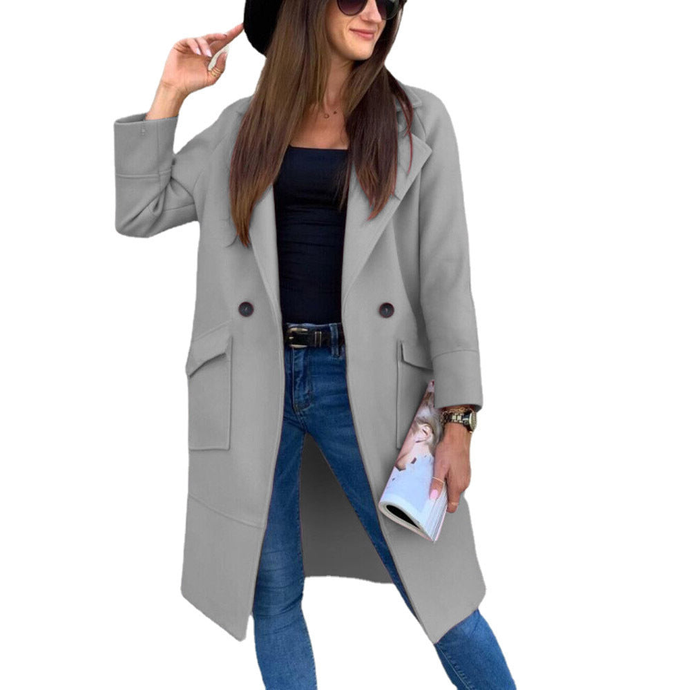 Manteau oversize décontracté pour femme avec poches modernes et revers élégant Berg-Feldt
