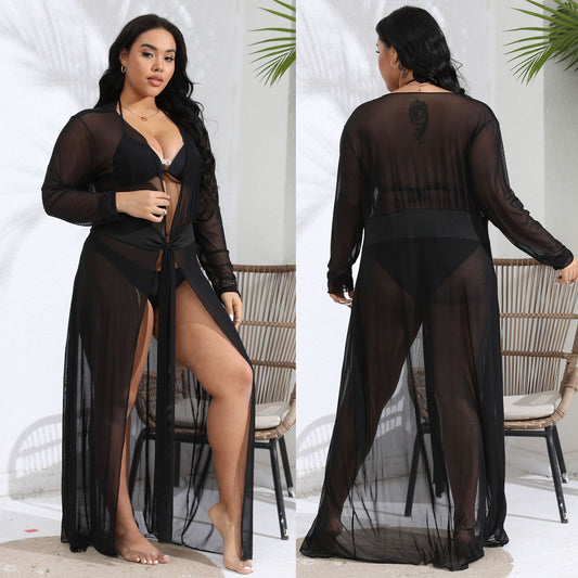Women's Sheer Mesh Long Cover-Up by berg-feldt
 - berg-feldt