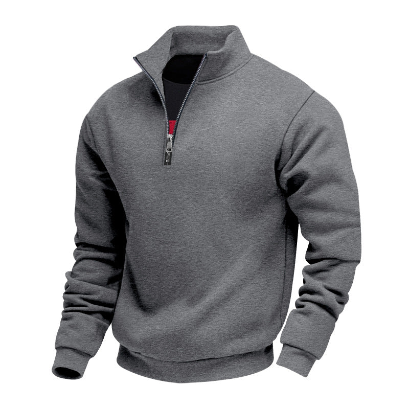 Herren leichter Fleecepullover mit Stehkragen und halblangem Reißverschluss Berg-Feldt