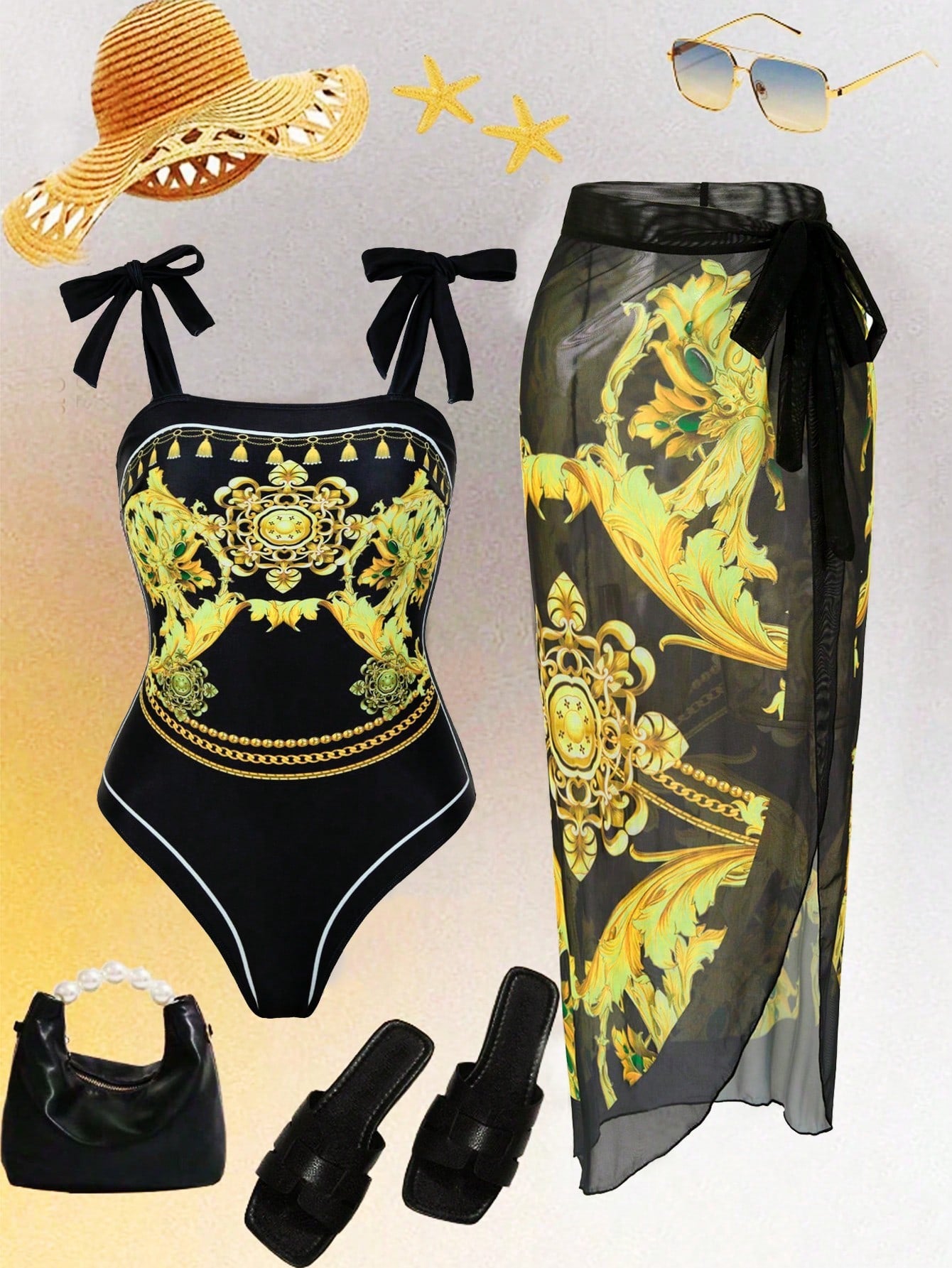 Eleganter Damen-Badeanzug mit Rüschenrock von berg-feldt