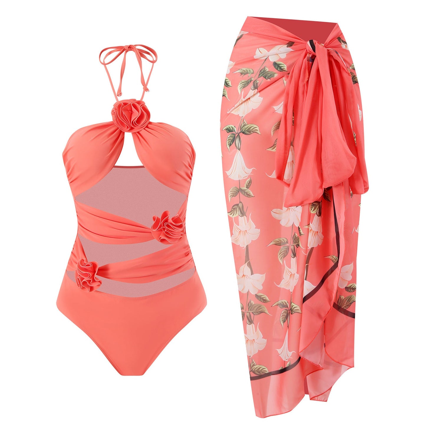Maillot de bain pour femme Berg-Feldt avec surjupe florale