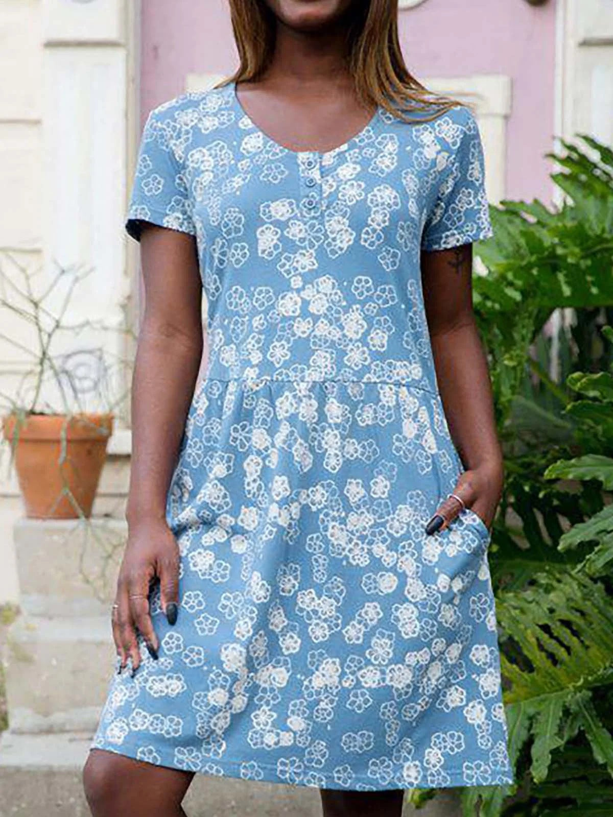 Robe trapèze décontractée à motif floral Berg-Feldt pour femme