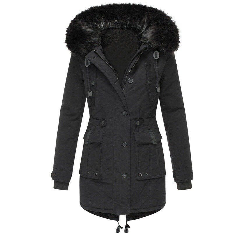 Berg-Feldt | Lange Winterjacke mit Knopfverschluss für Damen Ideal für Die Kalte Saison