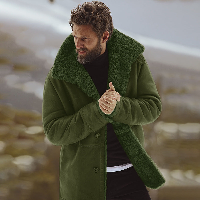 Veste homme en fourrure imitation mouton avec grand col et fermeture boutonnée Berg-Feldt