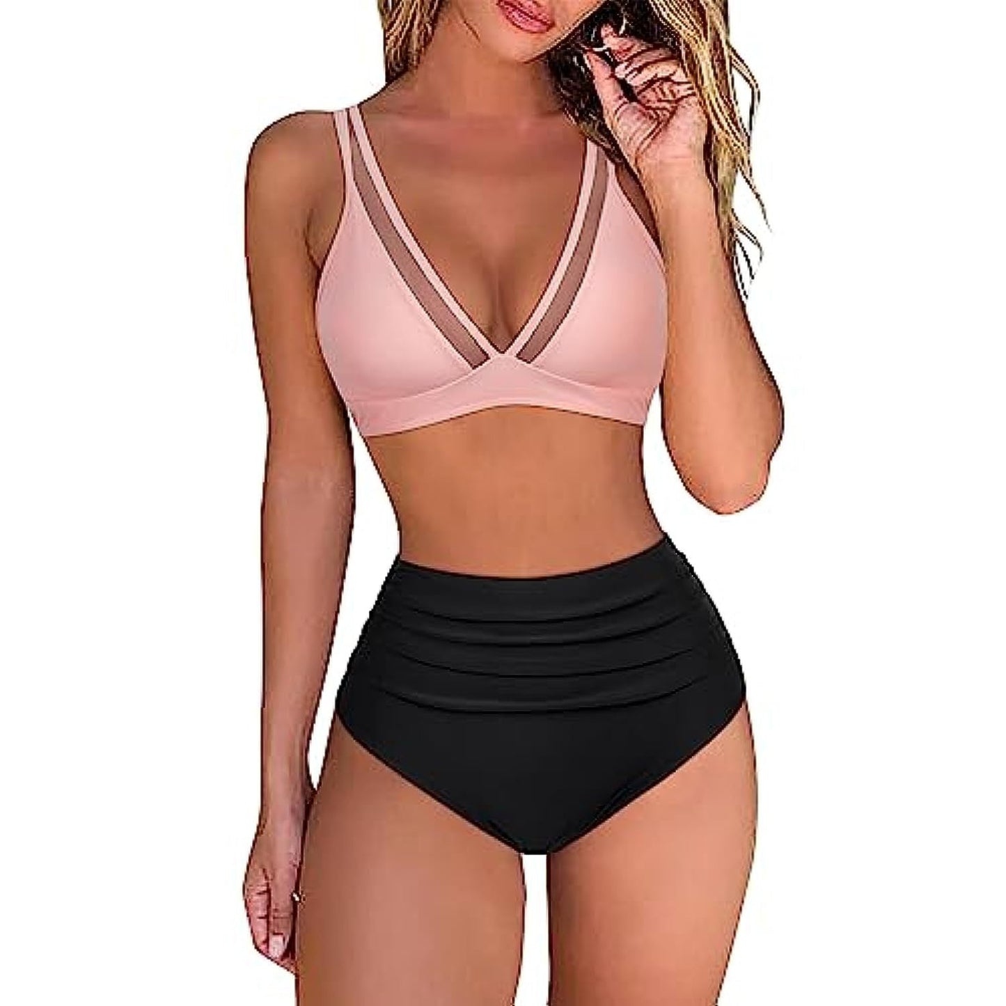 Ensemble de bikini taille haute à imprimé animal et volants froncés pour femme – berg-feldt