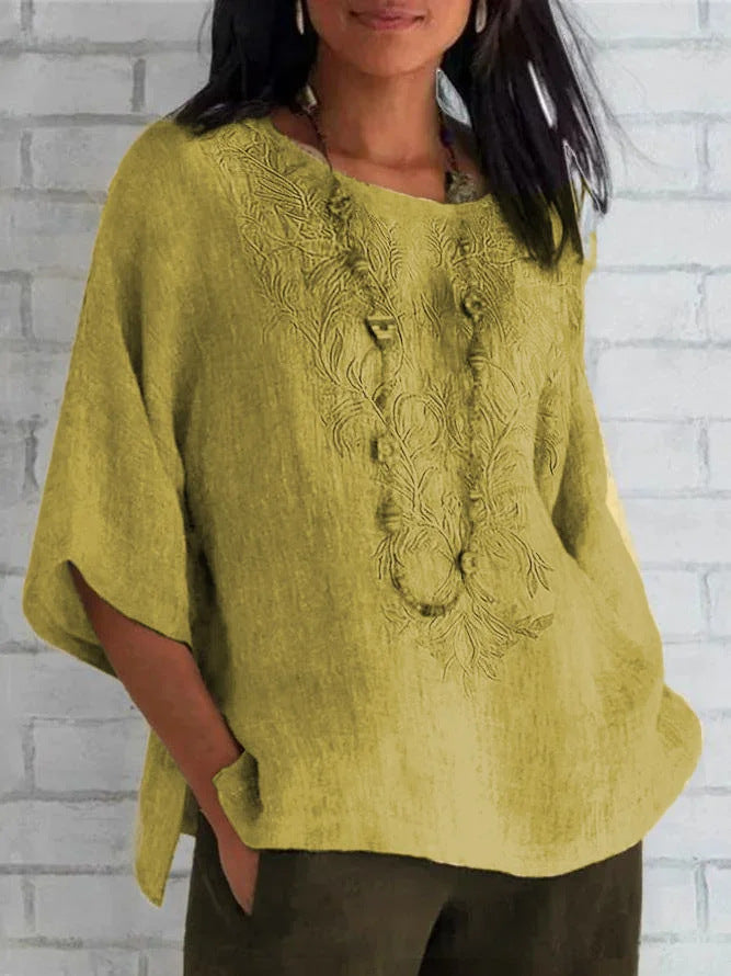 Blouse en lin brodée pour femme Berg-Feldt