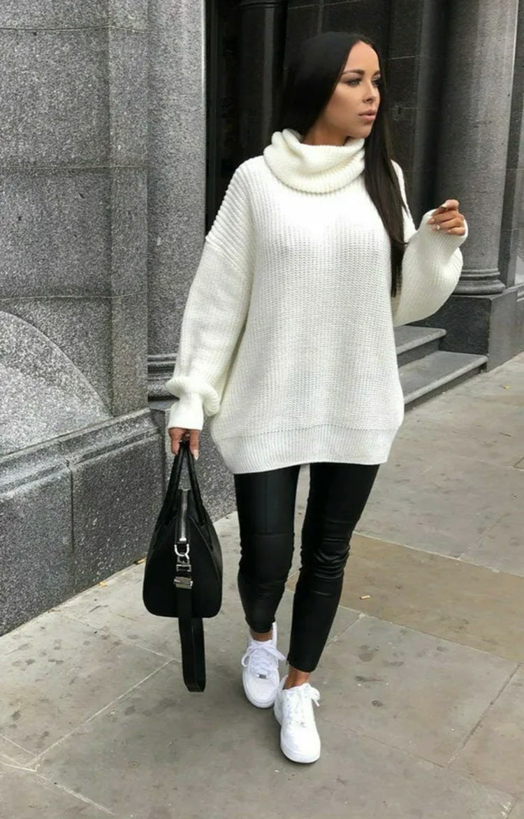 Damen Oversized-Strickpullover mit hohem Kragen und lässigem Schnitt Berg-Feldt