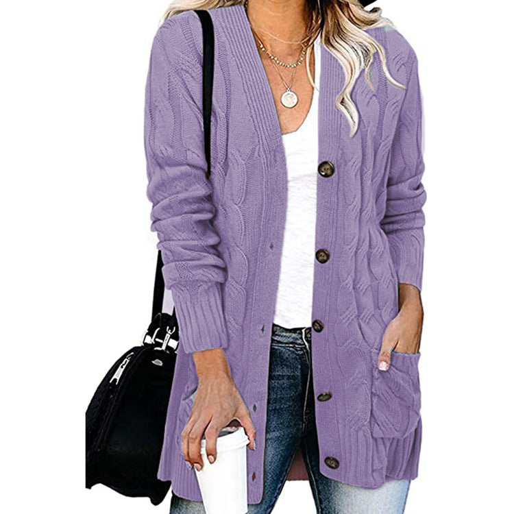 Cardigan en maille torsadée pour femme avec poches pratiques Berg-Feldt