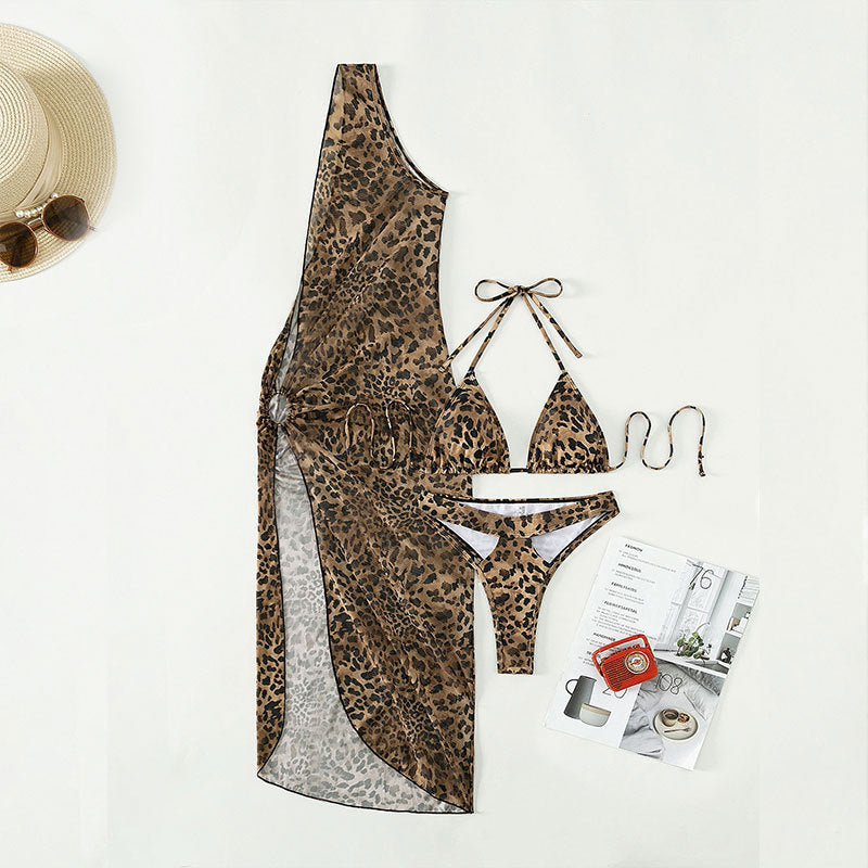 Ensemble bikini femme berg-feldt avec jupe portefeuille et imprimé animalier
