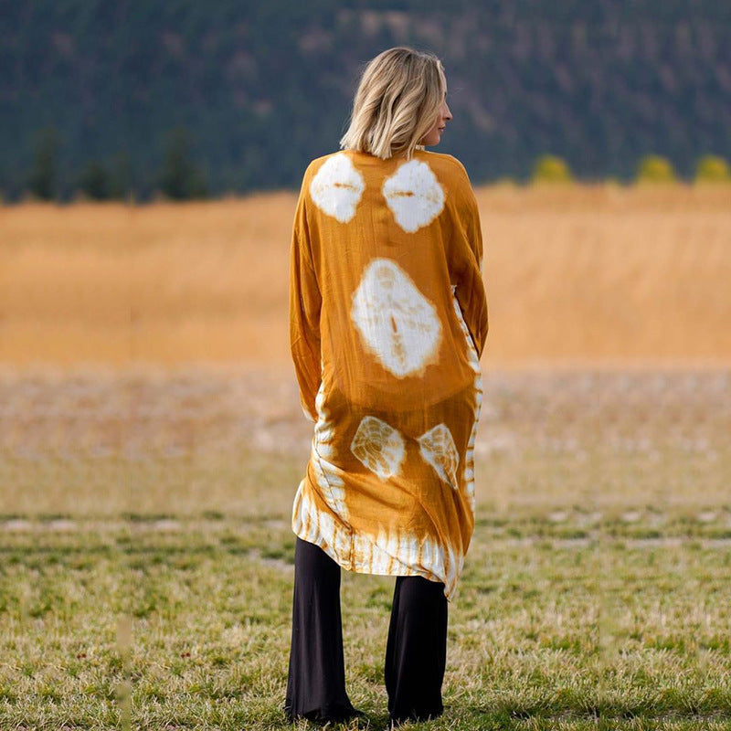 Leichter, atmungsaktiver Damen-Kaftan mit exklusivem Batikdruck von berg-feldt