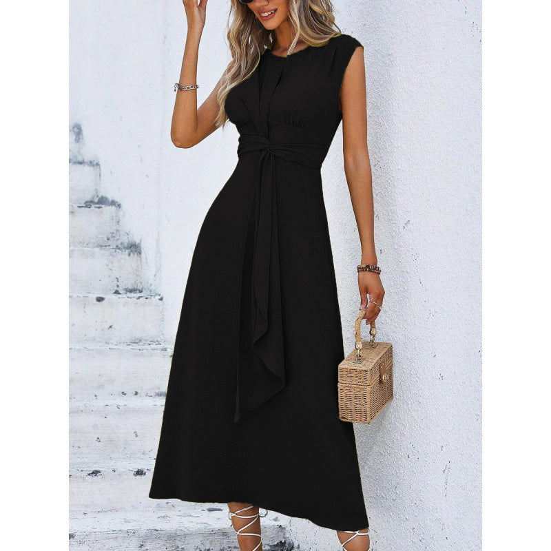 Maxi-robe élégante sans manches pour femme avec détail noué de berg-feldt