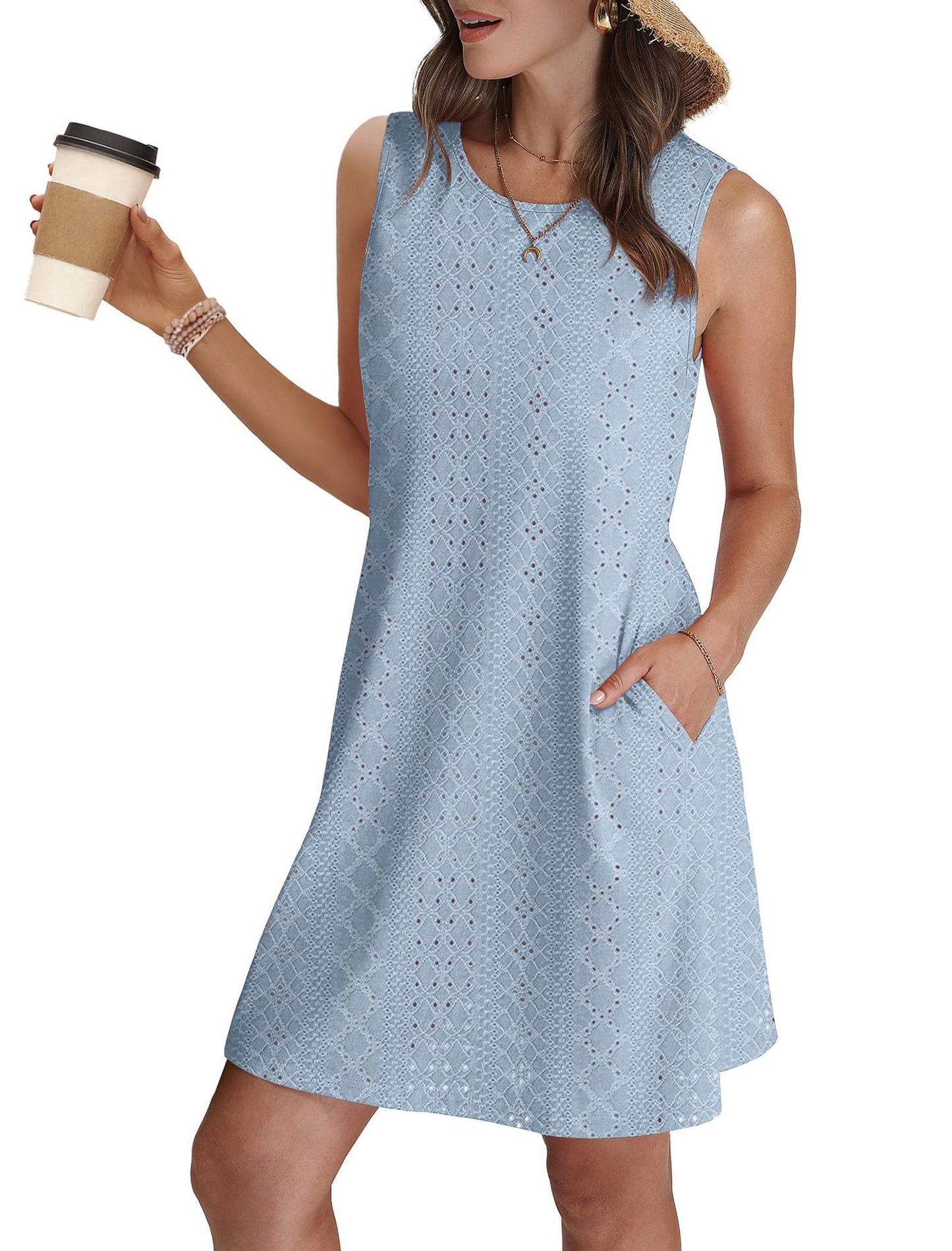 Robe décontractée élégante pour femme avec motif perforé et poches de berg-feldt