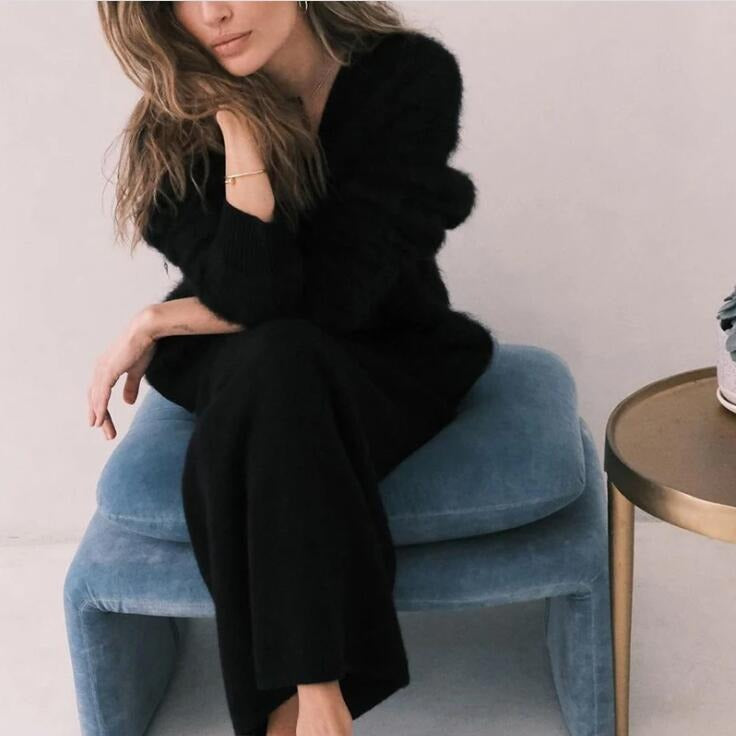Damen-cardigan doux en maille avec luxueux mohair et coupe décontractée Berg-Feldt