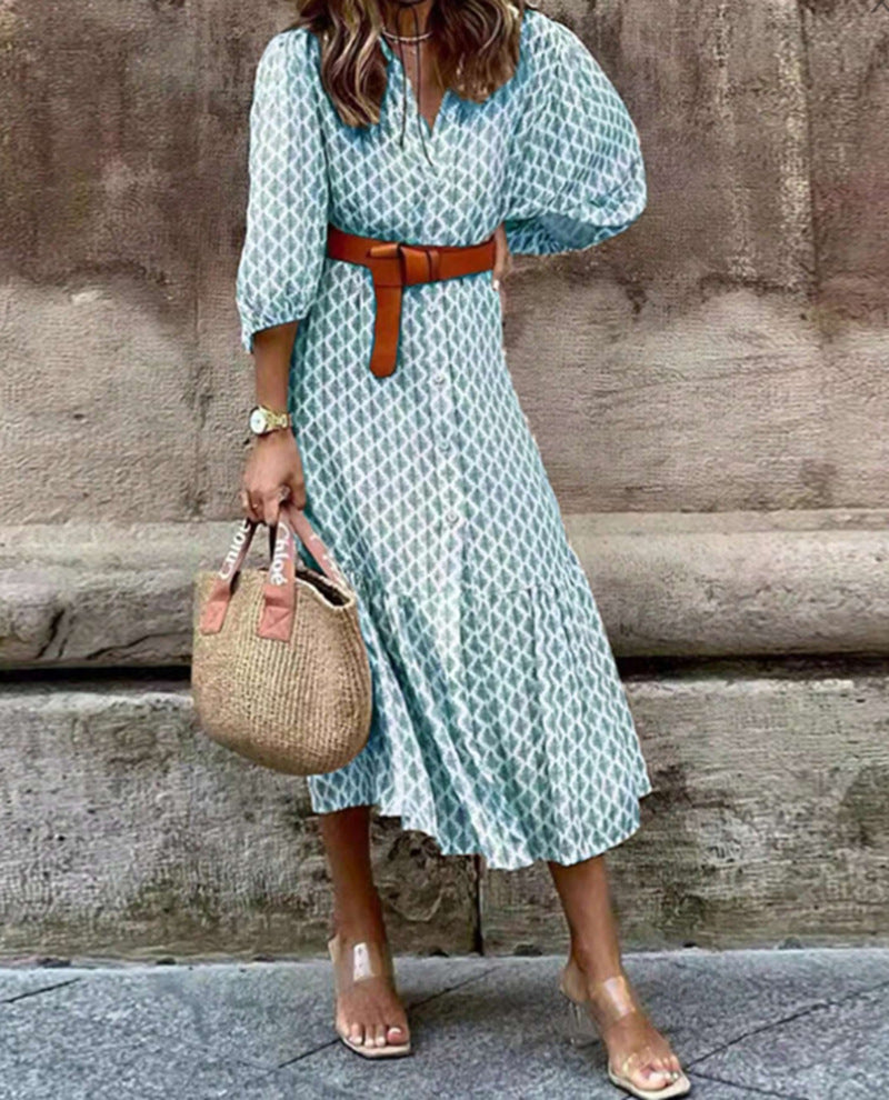 Robe chemise pour femme à boutonnage intégral et manches larges, de berg-feldt