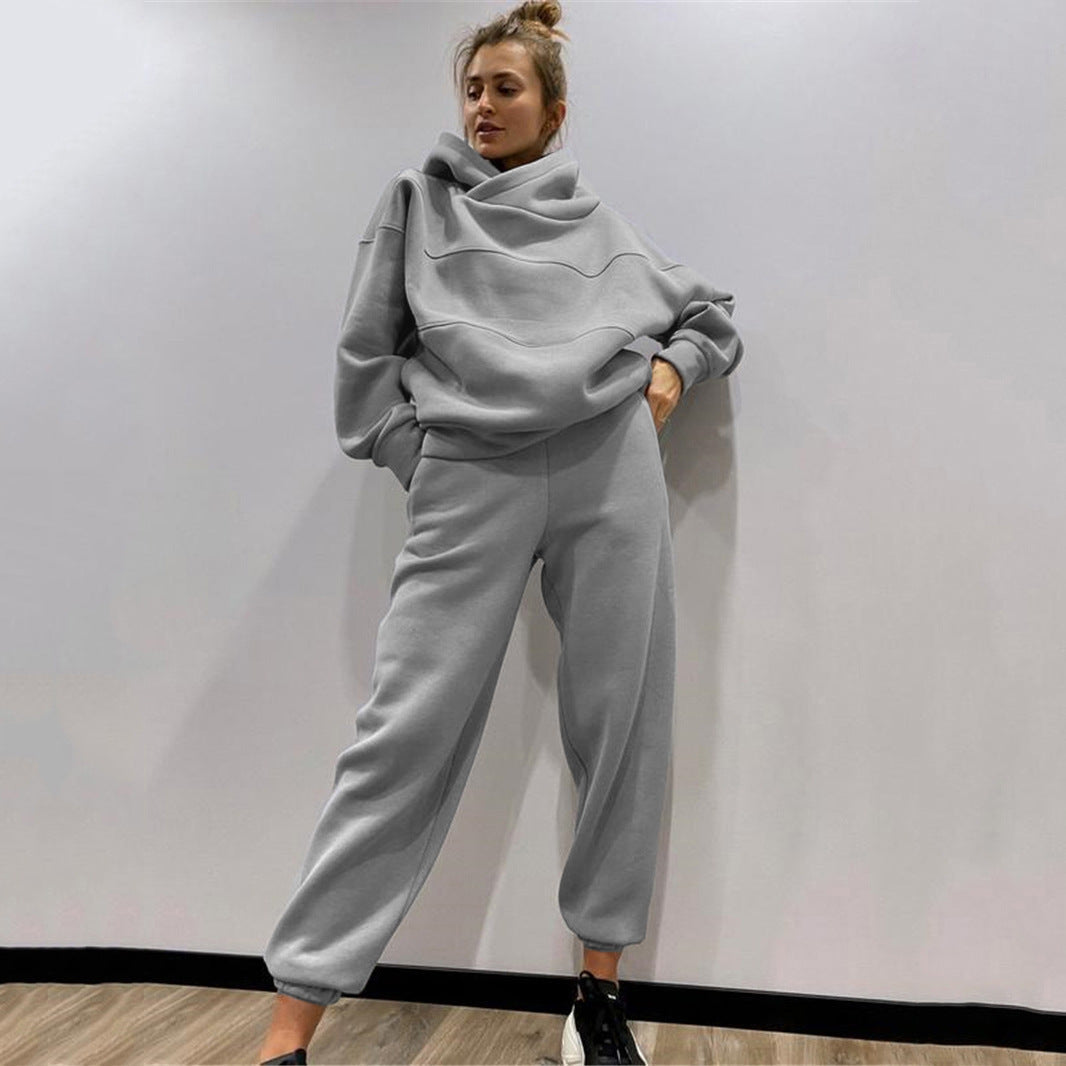 Ensemble de survêtement décontracté à capuche pour femme avec surpiqûres décoratives Berg-Feldt