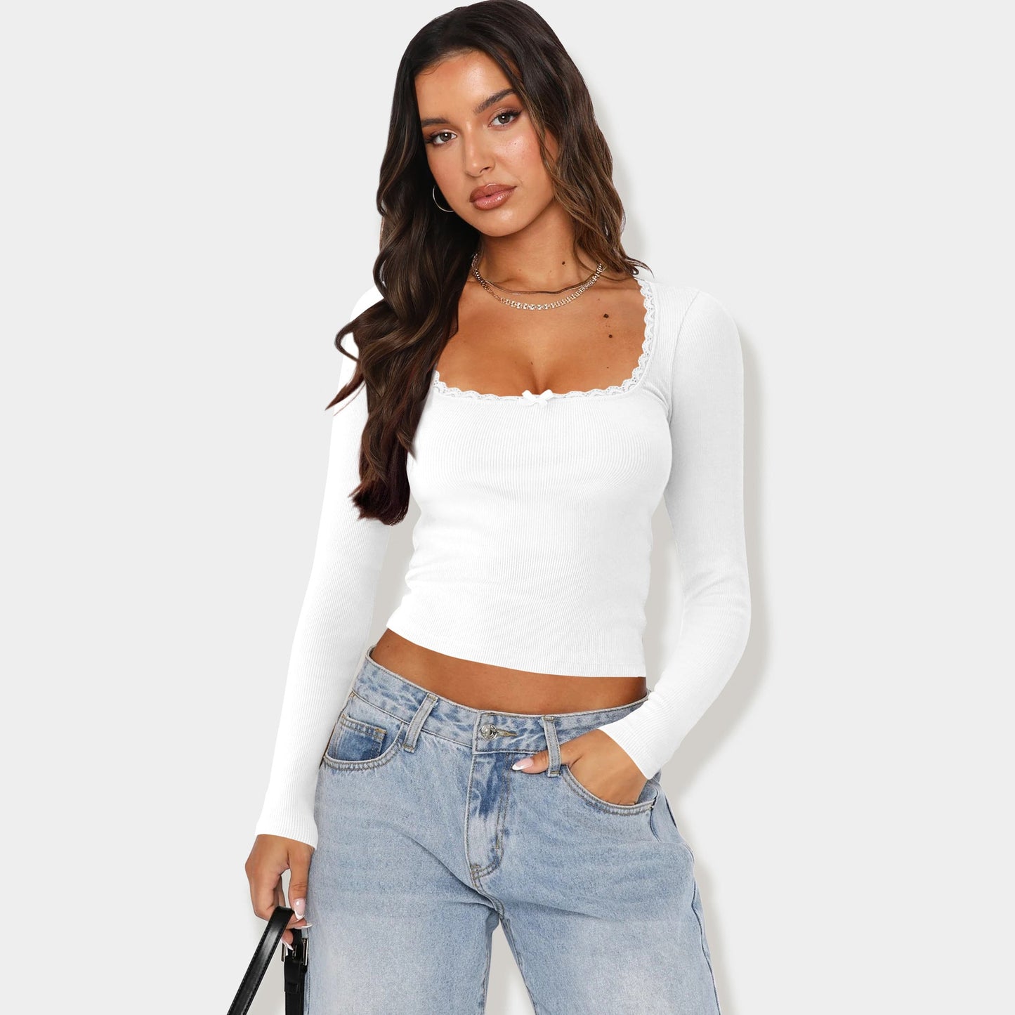 T-shirt femme à manches longues avec ruche élégante et coupe ajustée Berg-Feldt