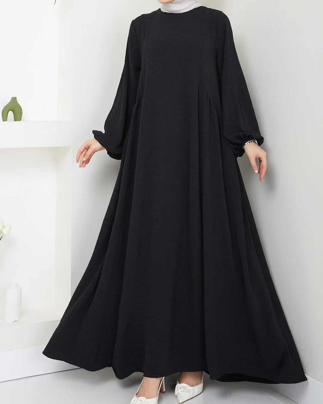 Robe longue élégante pour femme à manches larges et coupe ajustée, de berg-feldt