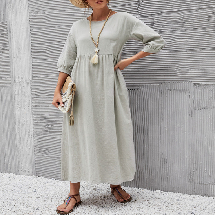 Robe longue décontractée pour femme avec manches vaporeuses et poches latérales Berg-Feldt