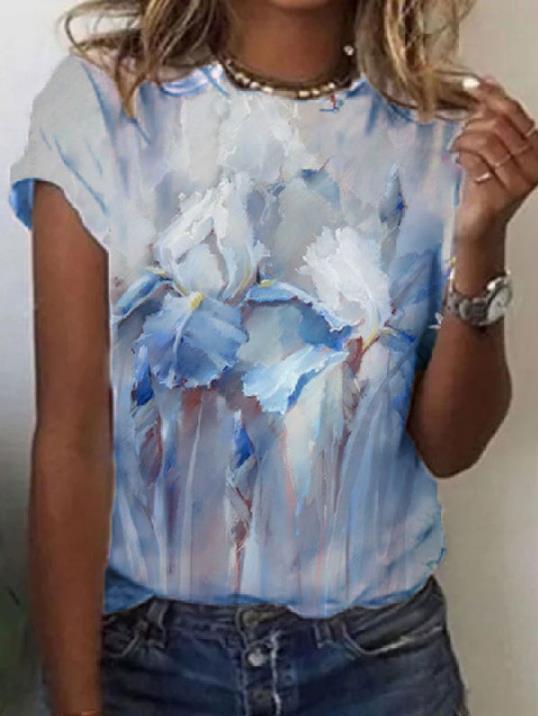 T-shirt Berg-Feldt pour femme à imprimé floral artistique