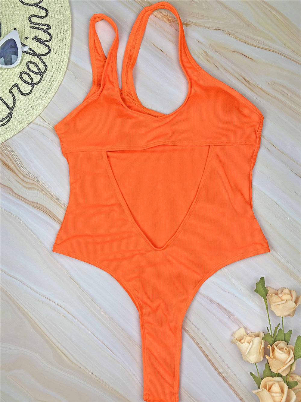 Maillot de bain côtelé à découpes Berg-Feldt pour femme