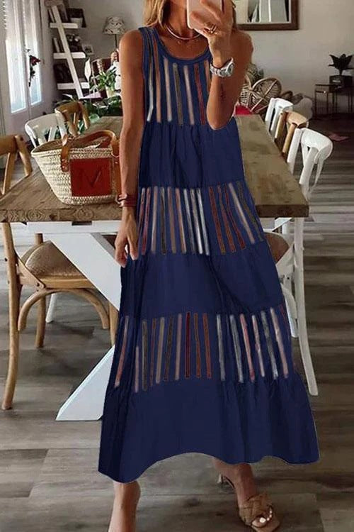 Maxi-Kleid für Damen mit Streifen und Cut-Outs von berg-feldt