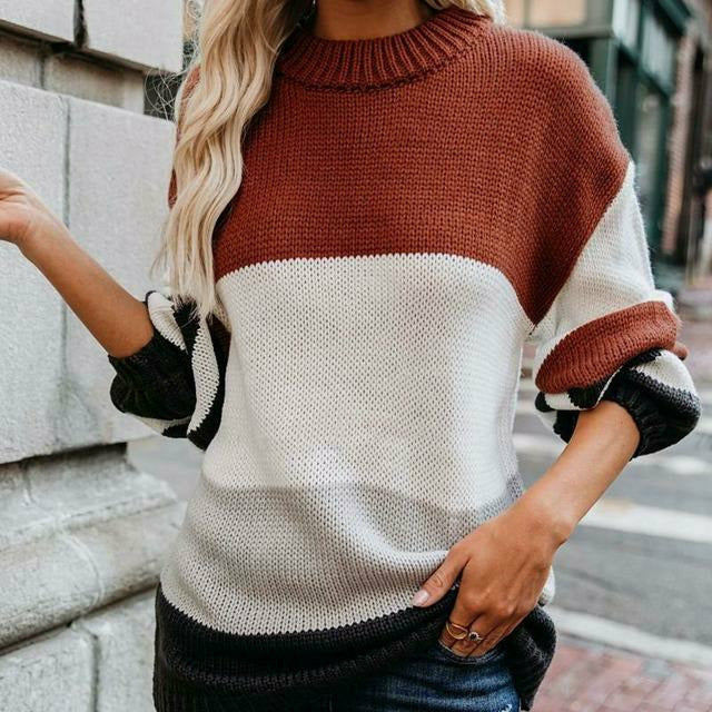 Berg-Feldt | Gestreifter Strickpullover mit Doppelt Naht