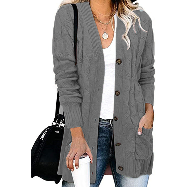 Cardigan en maille torsadée pour femme avec poches pratiques Berg-Feldt