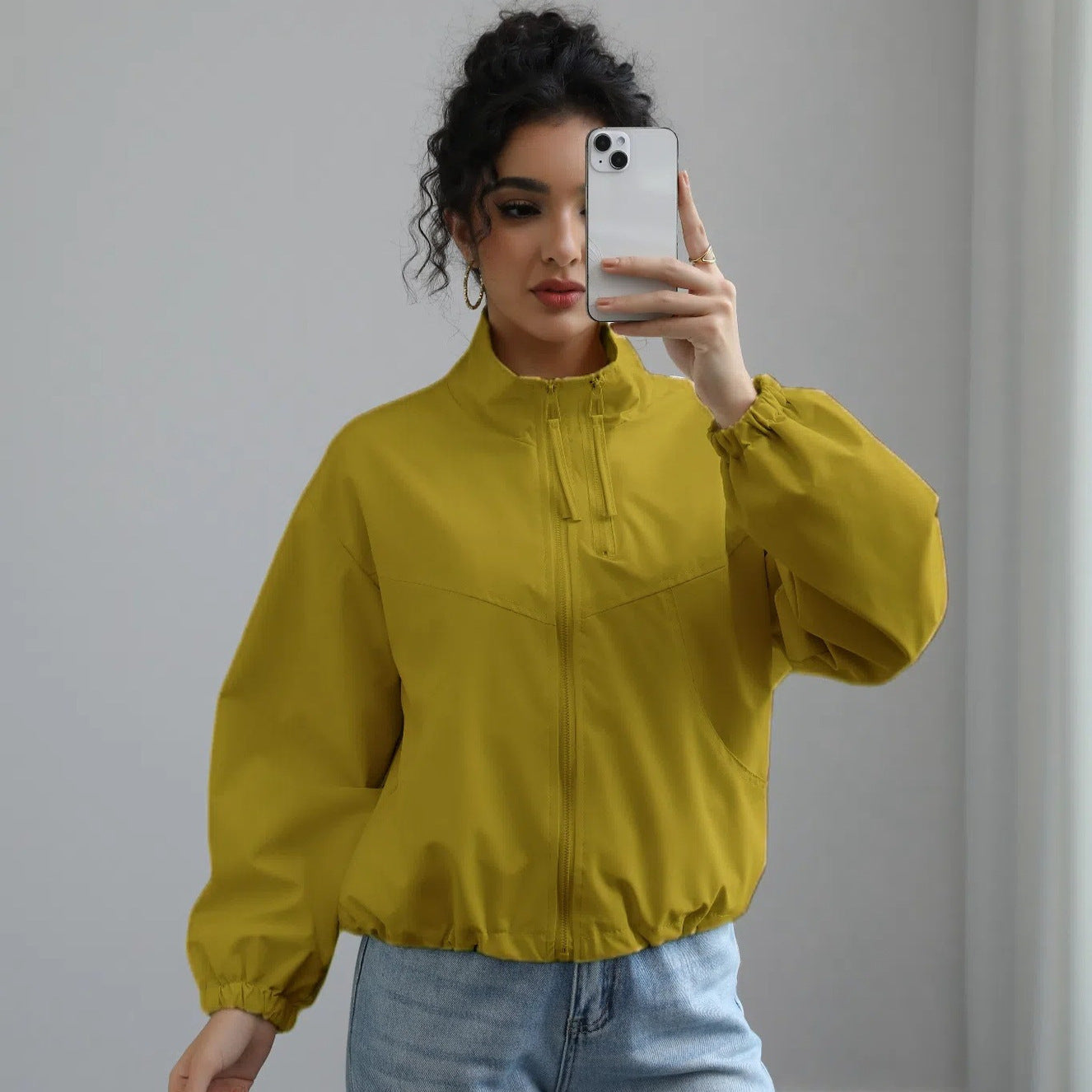 Veste de mi-saison chic pour femme avec col montant et ourlet élastique Berg-Feldt