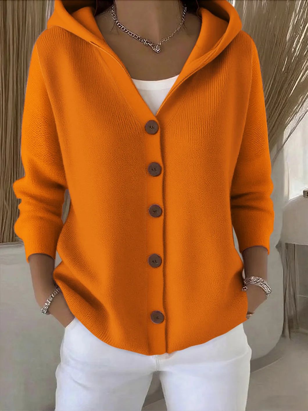 Cardigan à capuche pour femme avec détails de boutons pratiques et coupe décontractée Berg-Feldt
