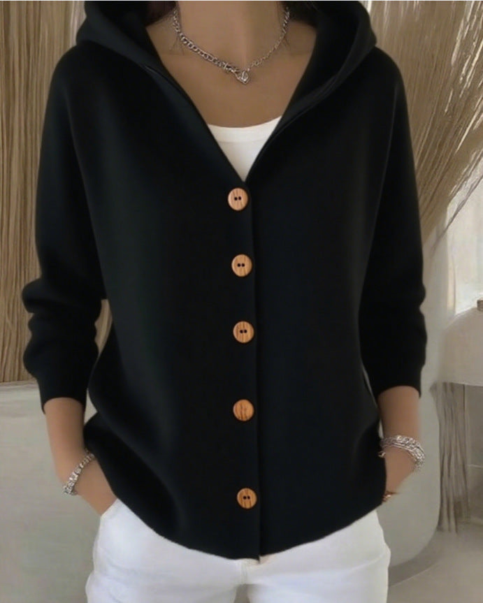 Cardigan à capuche pour femme avec détails de boutons pratiques et coupe décontractée Berg-Feldt