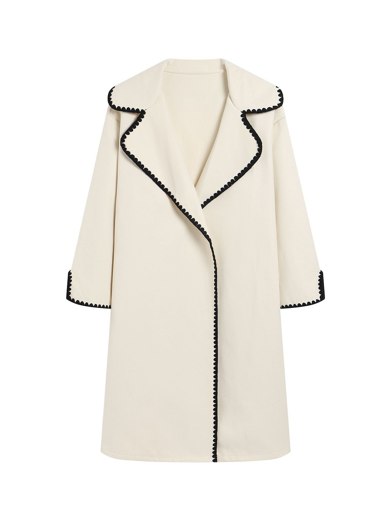 Berg-Feldt | Coupe-vent - Grande taille - Laine - Longue - Revers larges - Broderie