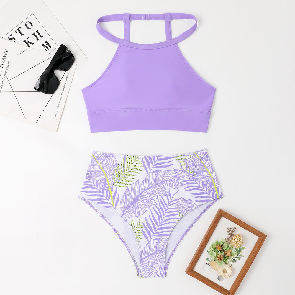 Ensemble de maillots de bain taille haute et motif tropical pour femme Berg-Feldt