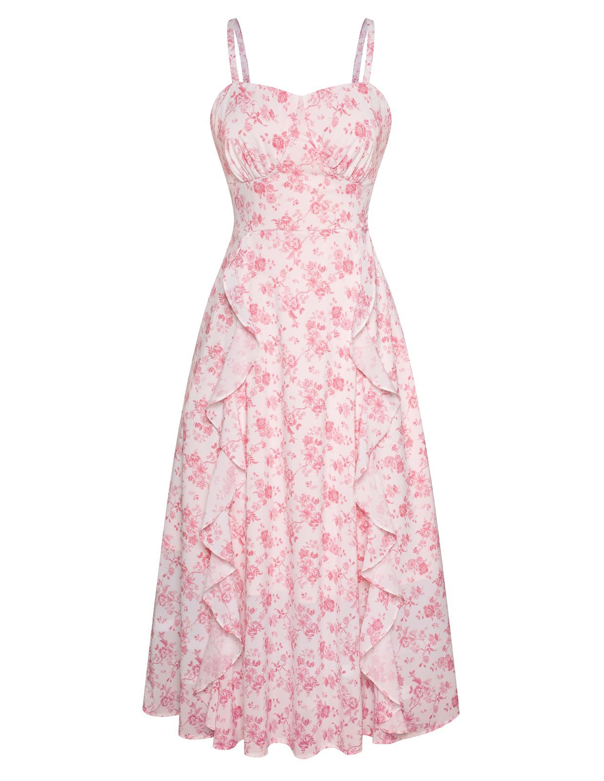 Robe longue femme à volants et motifs floraux berg-feldt