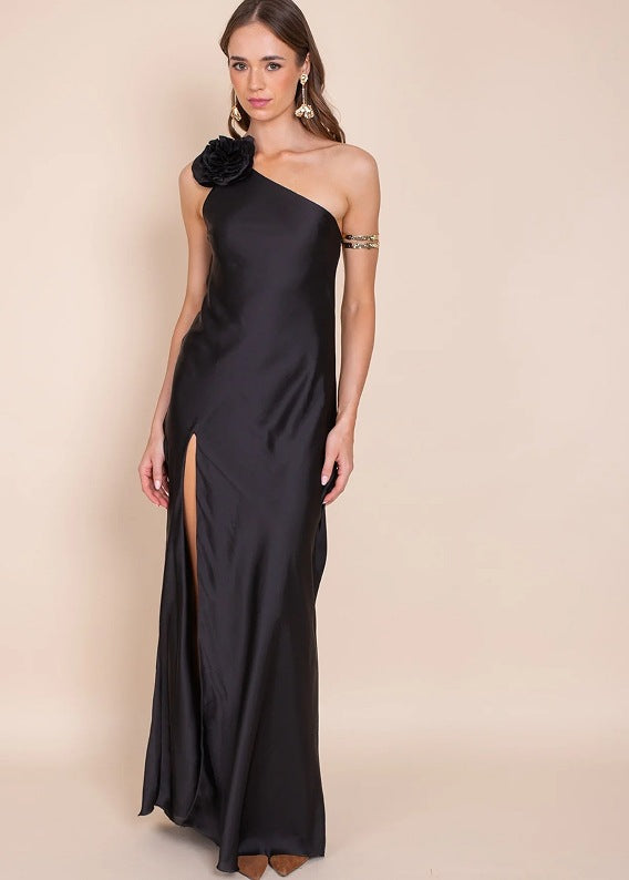 Robe de soirée asymétrique en satin pour femme Berg-feldt