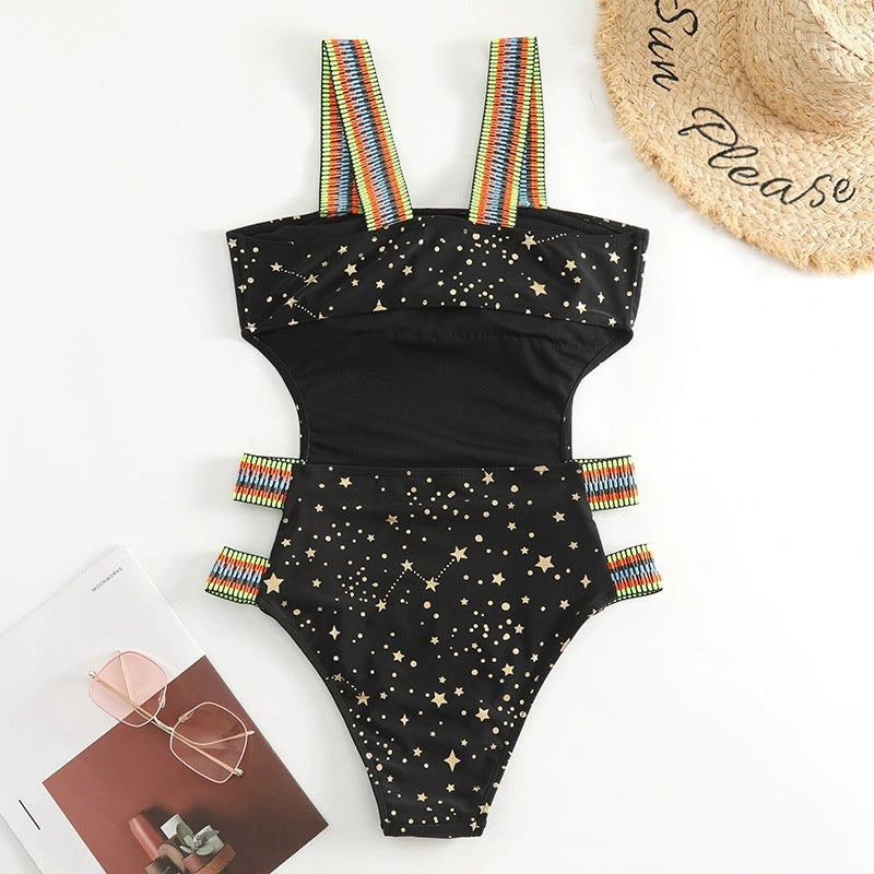 Maillot de bain femme Berg-feldt, échancré avec motif étoile
